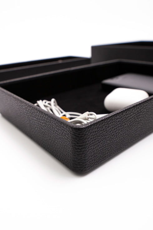 Felix Leather Organizer Set Of Three With Document Shelf Black